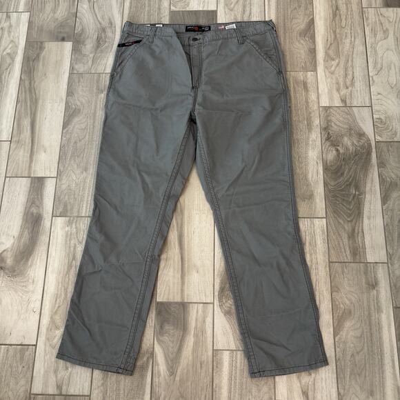 Ariat FR M4 Relaxed Boot Cut Low Rise FR Rated Pants Mens 44/34 Gray Ripstop NWT - Picture 4 of 7